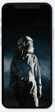 visuel d'un téléphone avec un astronaute