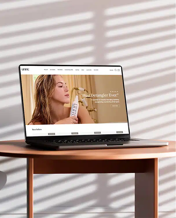 Migration e-commerce Shopify et expertise SEO par Vuidesign – Projet Unite Hair