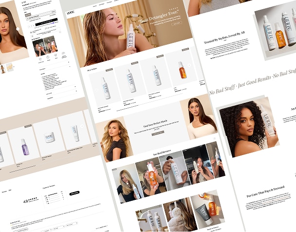 vuidesign | Web design studio 7 Migration e-commerce professionnelle et SEO international projet Unite Hair par Vuidesign