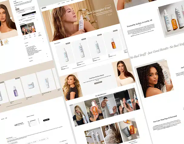 Migration e-commerce professionnelle et SEO international projet Unite Hair par Vuidesign