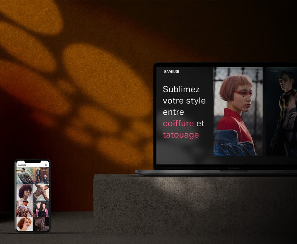 Aperçu du projet Sanhugi réalisé par le studio web design expert Vuidesign