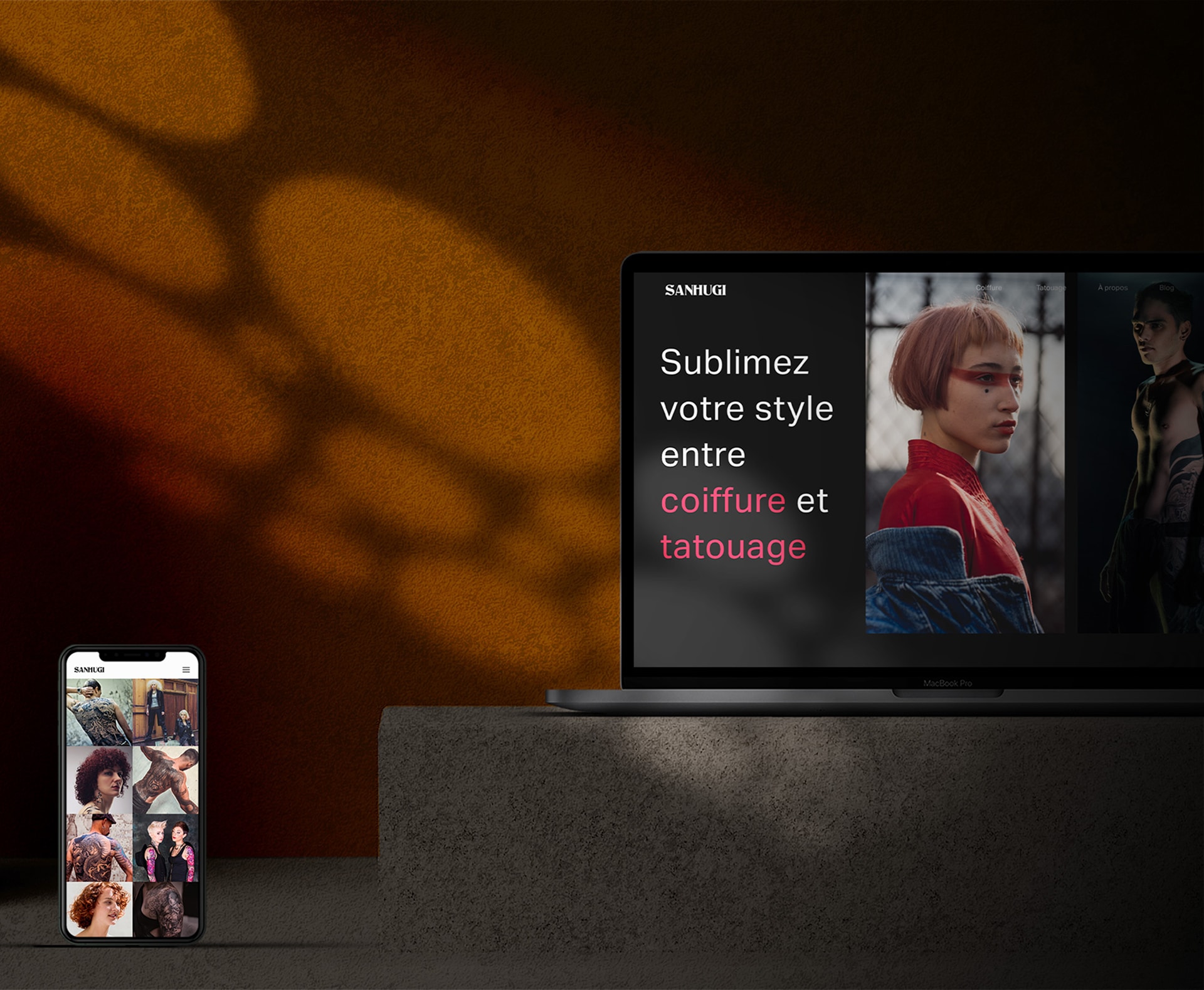 Aperçu du projet Sanhugi réalisé par le studio web design expert Vuidesign