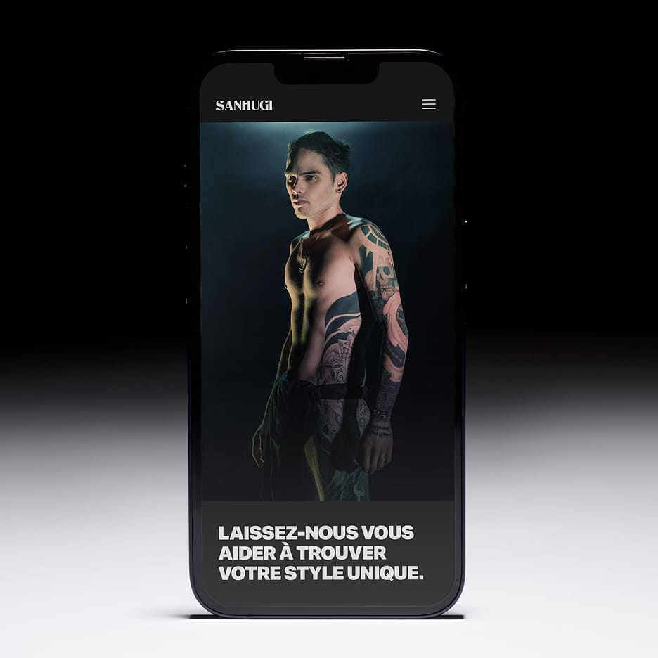 Design d'interface basé sur la géométrie du salon Sanhugi à Paris.